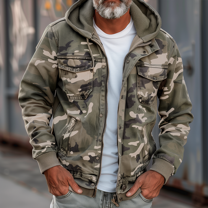 Beeckhvoven™ | Camouflage cargojack met capuchon