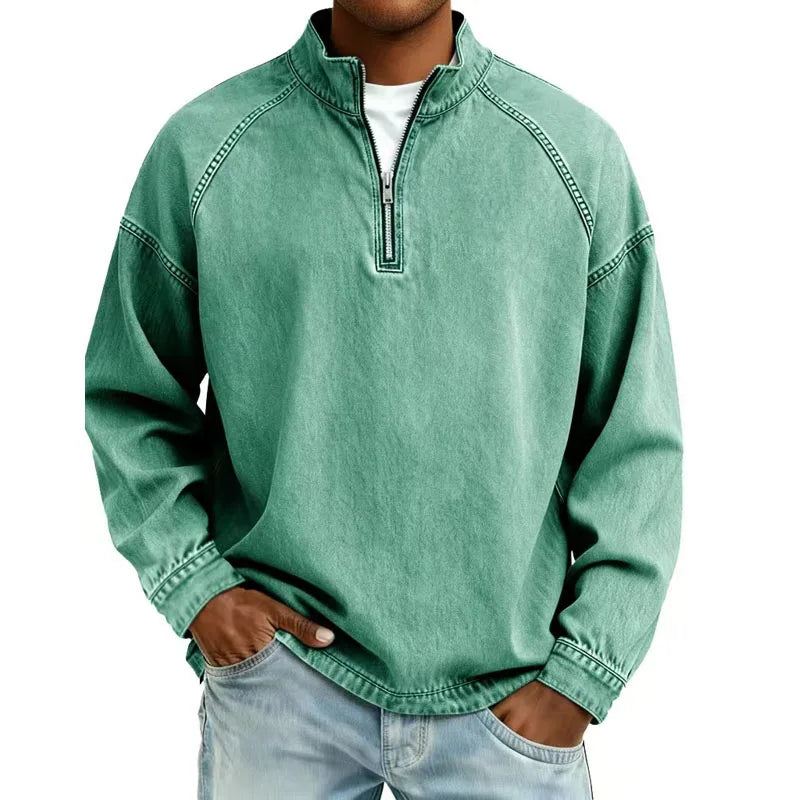 Beeckhoven™ | Vintage Gewassen Heren Shirt Met Rits