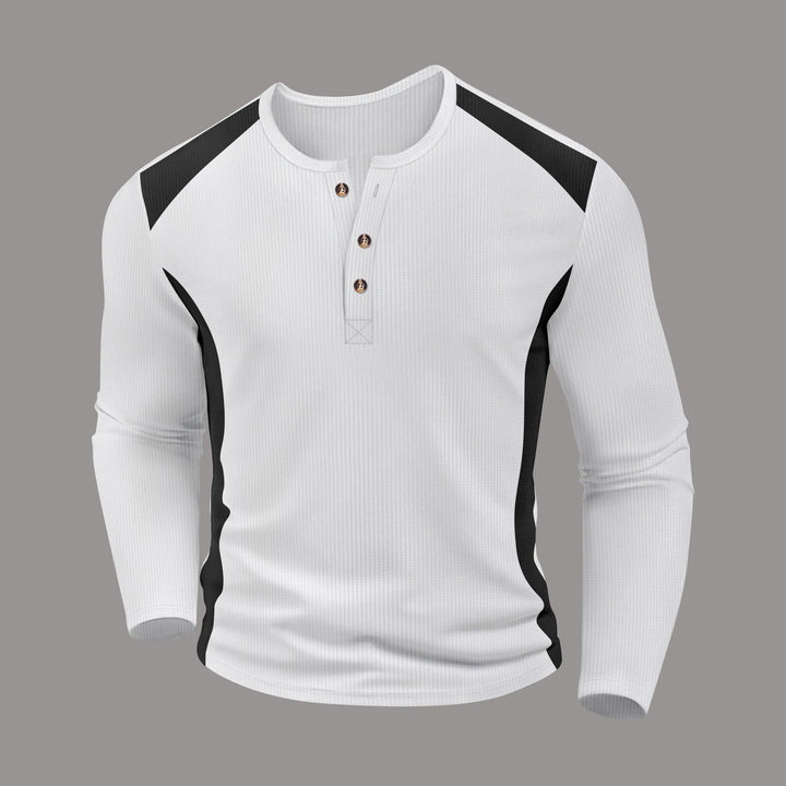 Beeckhoven™ | Wafelgestreept Shirt Met Lange Mouwen