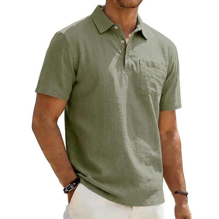 Beeckhoven™ | Linnen Heren Poloshirt met Korte Mouwen