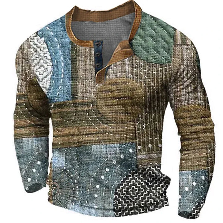 Beeckhoven™ | Patchwork Heren Shirt Met Lange Mouwen
