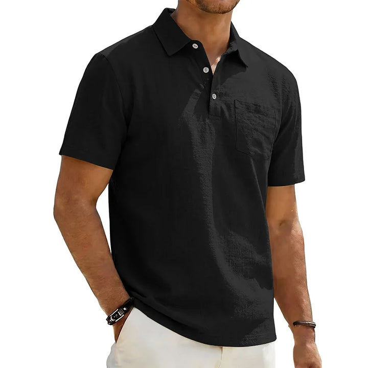 Beeckhoven™ | Linnen Heren Poloshirt met Korte Mouwen