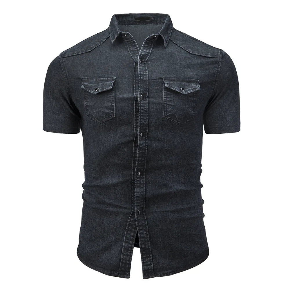 Beeckhoven™ | Denim Overhemd Met Korte Mouwen