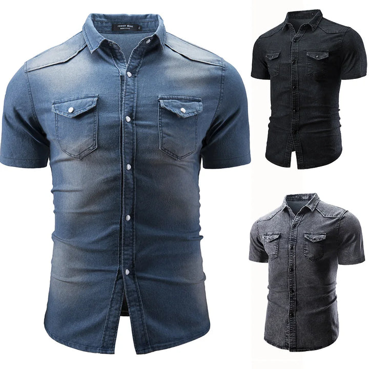 Beeckhoven™ | Denim Overhemd Met Korte Mouwen