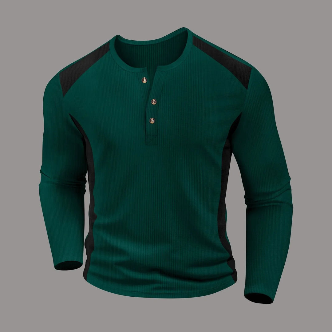 Beeckhoven™ | Wafelgestreept Shirt Met Lange Mouwen