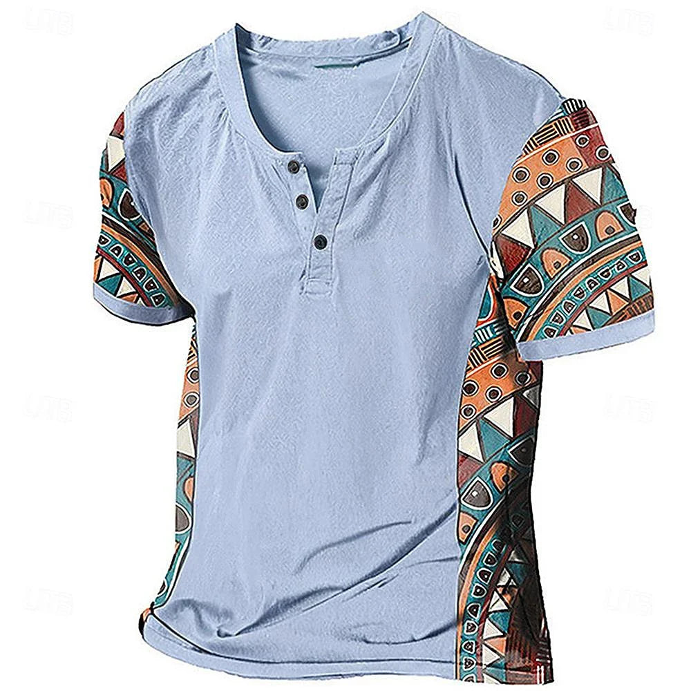 Beeckhoven™ | Vintage Tribal Henley Shirt voor Heren