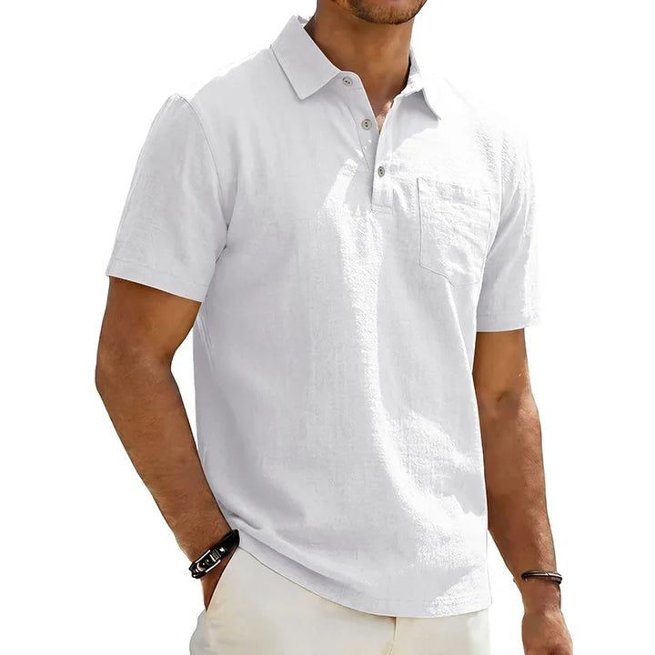 Beeckhoven™ | Linnen Heren Poloshirt met Korte Mouwen