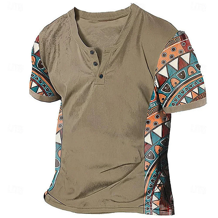 Beeckhoven™ | Vintage Tribal Henley Shirt voor Heren