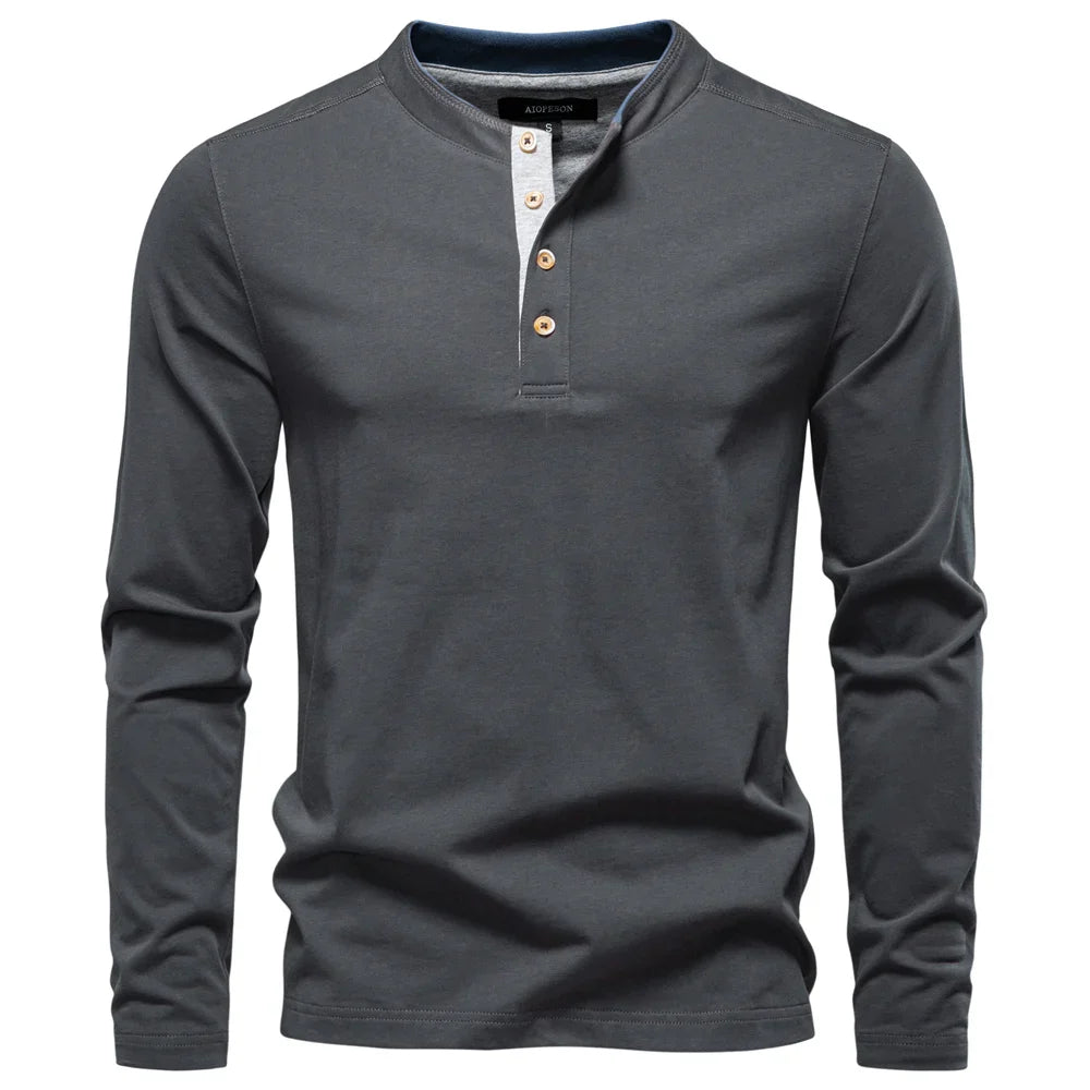 Beeckhoven™ | Henley Heren  Shirt Met Lange Mouwen