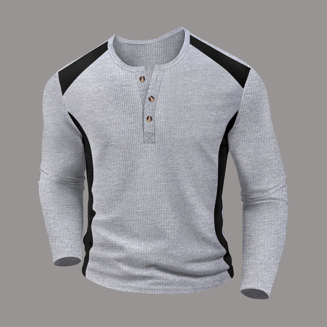 Beeckhoven™ | Wafelgestreept Shirt Met Lange Mouwen