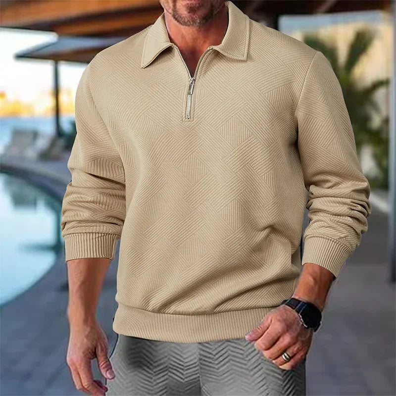 Beeckhoven™ | Heren Polo Shirt Met Visgraatpatroon
