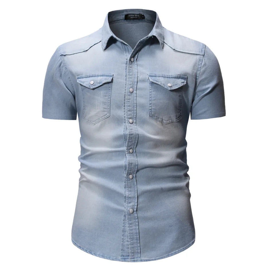 Beeckhoven™ | Denim Overhemd Met Korte Mouwen