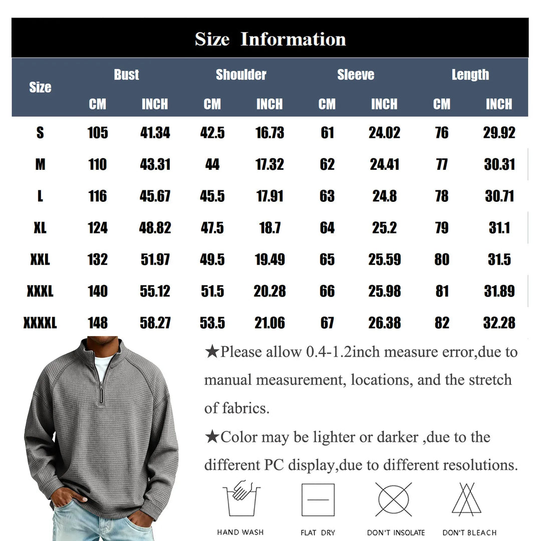 Beeckhoven™ | Wafelgebreid Mannen Sweatshirt