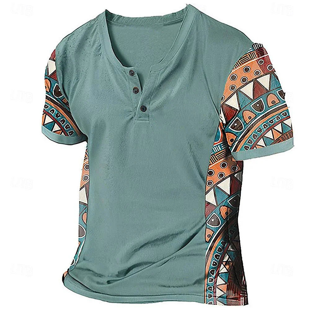 Beeckhoven™ | Vintage Tribal Henley Shirt voor Heren