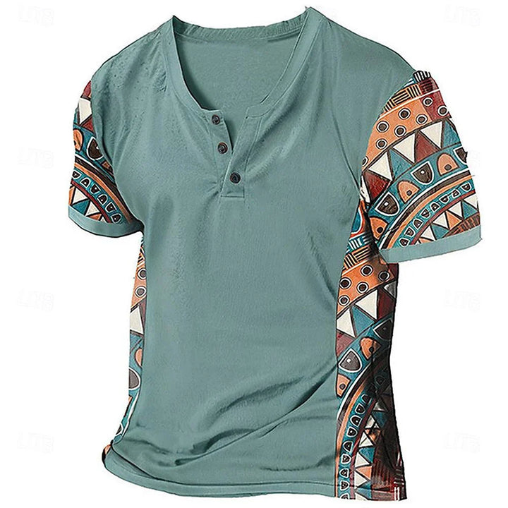 Beeckhoven™ | Vintage Tribal Henley Shirt voor Heren