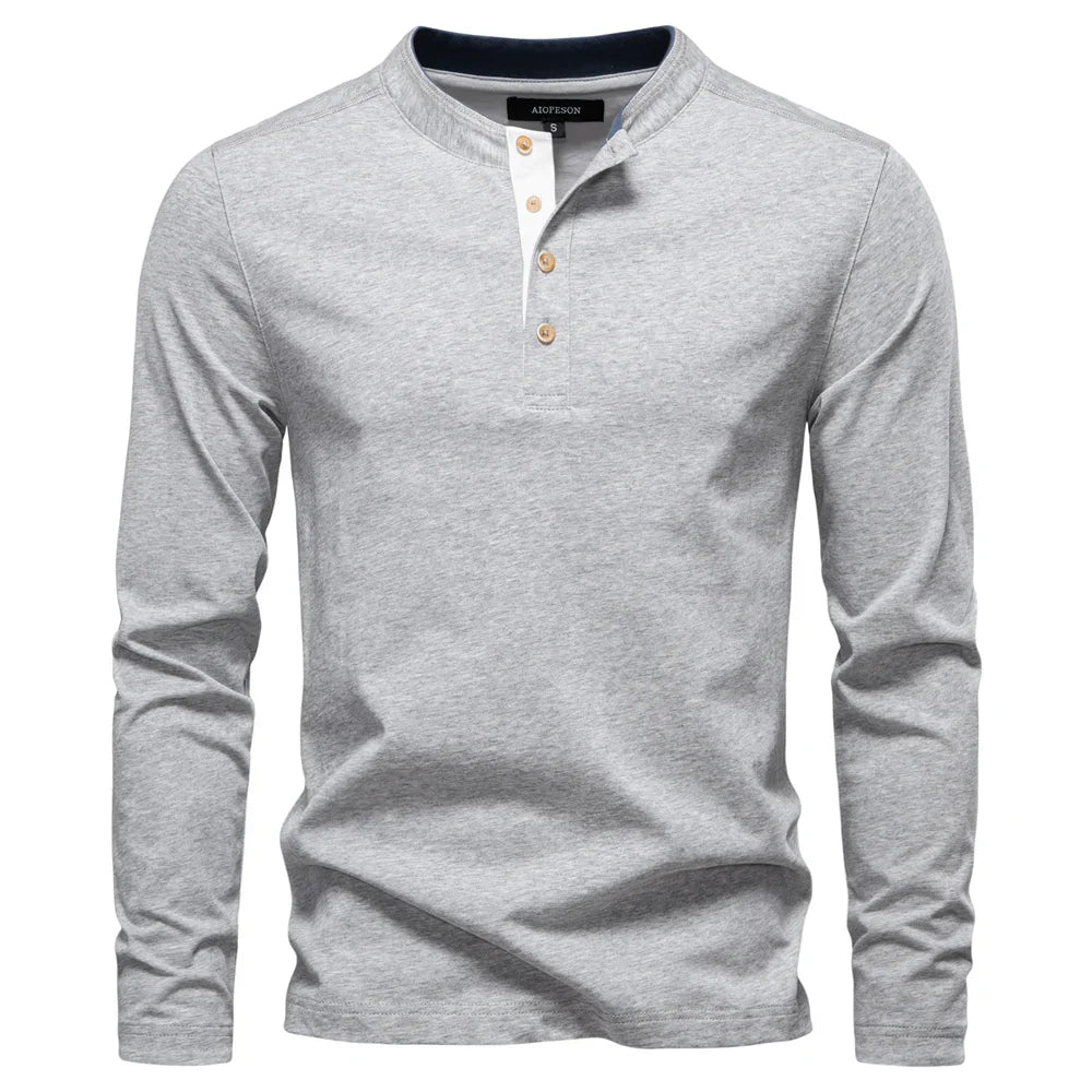 Beeckhoven™ | Henley Heren  Shirt Met Lange Mouwen