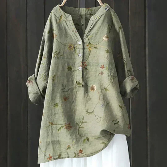 Beeckhoven™ | Elegante Linnen Damesblouse – Luchtig & Stijlvol