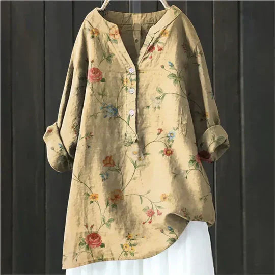 Beeckhoven™ | Elegante Linnen Damesblouse – Luchtig & Stijlvol
