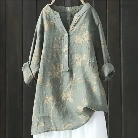 Beeckhoven™ | Elegante Linnen Damesblouse – Luchtig & Stijlvol